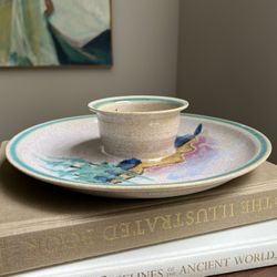 Handcrafted Ceramic Abstract Serving Tray ( firm on price ) 