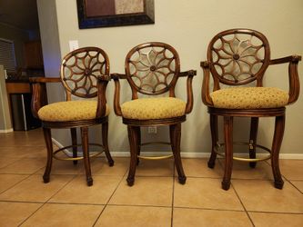 Vintage SpiderWeb Back Swivel Stools