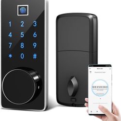 Smart Deadbolt Lock Wi-Fi Enabled Fingerprint with Electronic Passcodes Touch-screen, Digital Lock Remote Control Auto-Lock Keyless Entry Door Lock , 