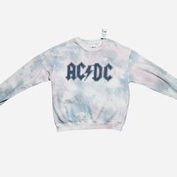 AC/DC Pastel Tye Dye Graphic Sweatshirt size medium women’s NWTS