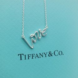 Tiffany & Co. Sterling Silver Paloma's Graffiti Love Pendant Necklace 