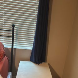 Free Navy Curtains And Queen Quilt With Pillow Shams