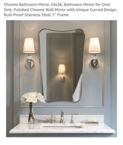 Andy Star Chrome Bathroom Vanity Mirror 24x36