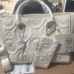Valentino Orlandi Cream Tote Purse