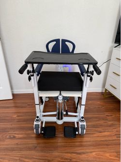 Hydraulic Patient Transfer Lift Chair with Commode