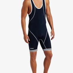 ASICS Men's Wrestling Singlet Black Bodysuit Jumpsuit Underwear L 