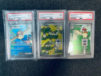2023 Pokemon OBF Pidgeot, Pidgey & Pidgeotto PSA 9