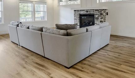 Large Gray Sectional Sofa with corner