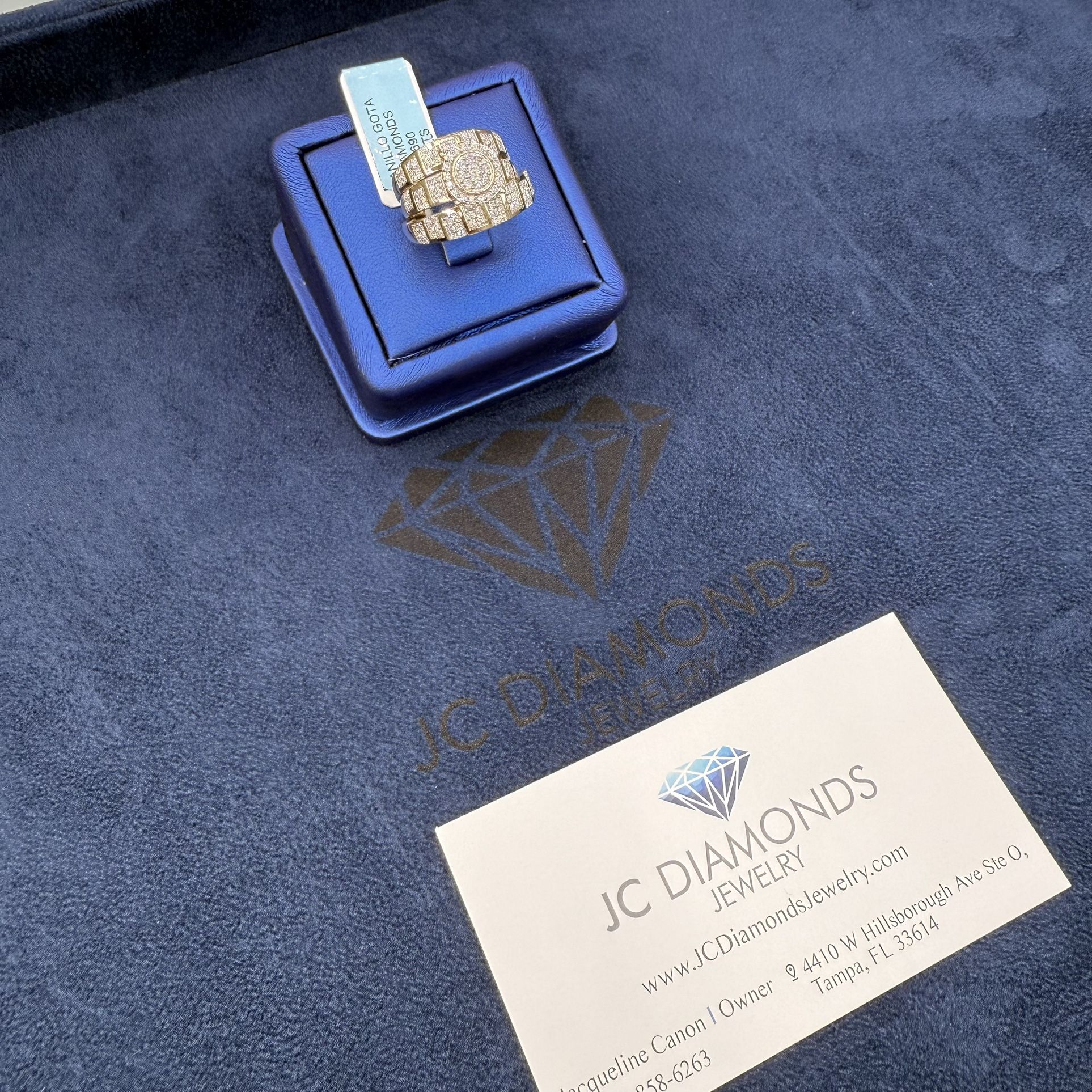 Ring Trio Set Diamonds Real Gold 10k