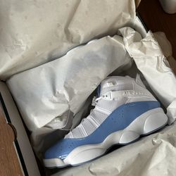 Jordan’s 6 Rings (Baby Blue & white) Size 12