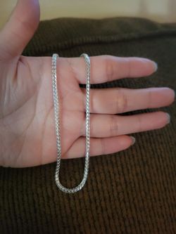 Italy 925 Solid Sterling Silver Franco Chain for Men Women 22" Read Description Plata Italiana 925 Cadena Franco Unisex 22" Leer Descripcion