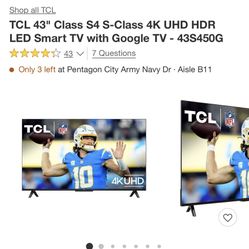 TCL 43 inch smart tv 