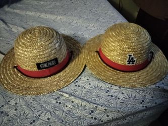 One Piece & LA Dodgers Straw Hats – Set of 2