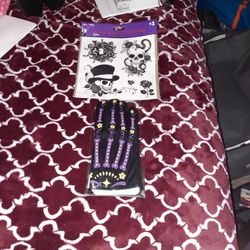 Halloween Tattoos  & Gloves 