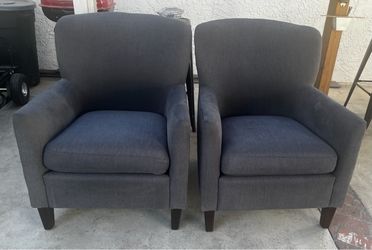Pair of Gray Upholstered Accent Chairs