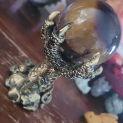 Tigers Eye Ball And Holder