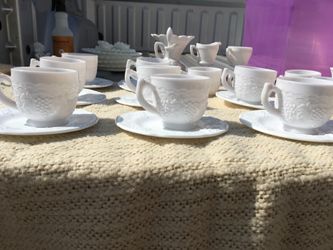 Vintage White Milk Glass Dishes