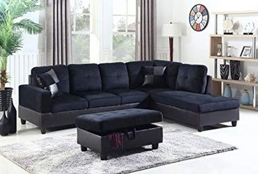 New Sectional with Storage Ottoman