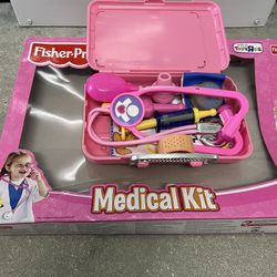 Kids Toy Toddler Pink Medical Scrubs/Cap and Medical Play Case for 3 yr olds-Unused