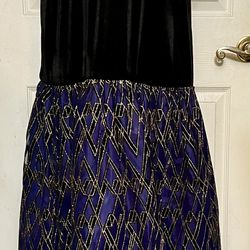 Tulle Metallic Flocked Velvet Flared Skirt Size 18, “Leslie Fay”