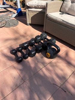 DUMBBELLS WEIGHTS AND KETTLEBELL