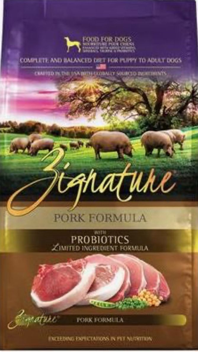 2 -4 Lb Bags Zignature Pork Limited ingredient Formula