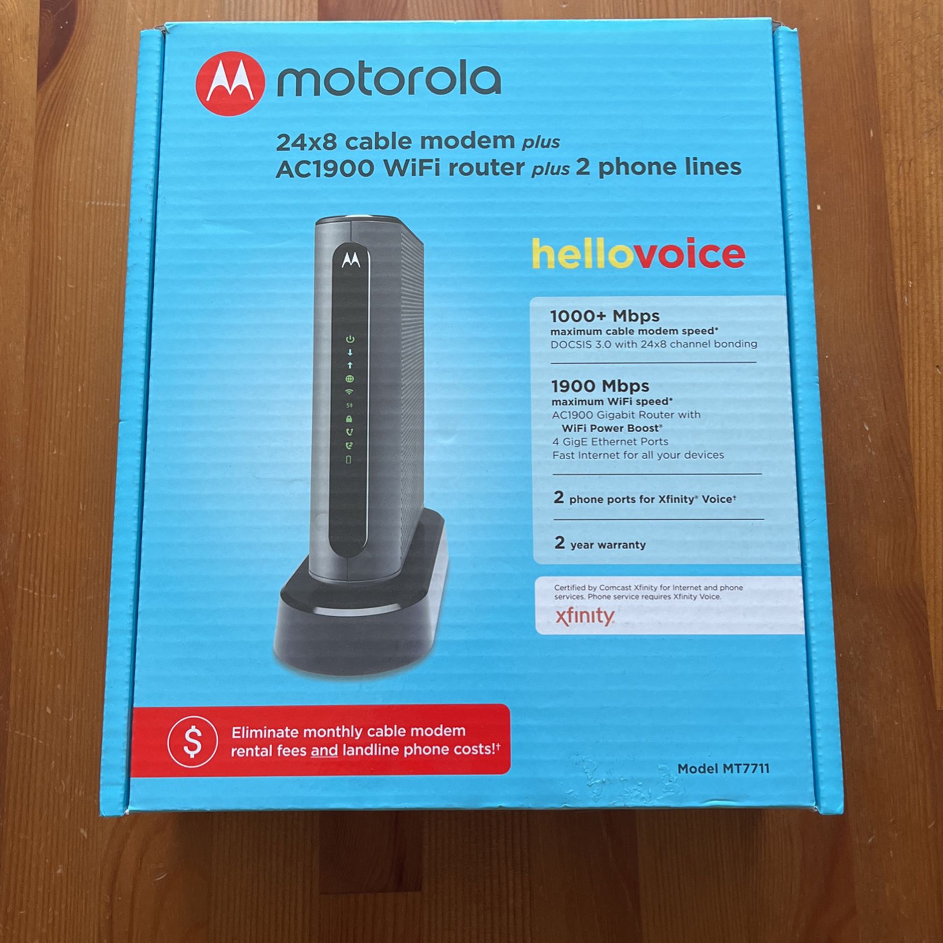 Xfinity Motorola 24x8 Modem + WiFi Router + 2 Phone Lines