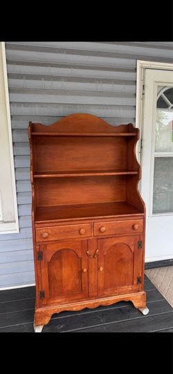 Willett Golden Beryl Solid Maple Armoir Hutch Vintage