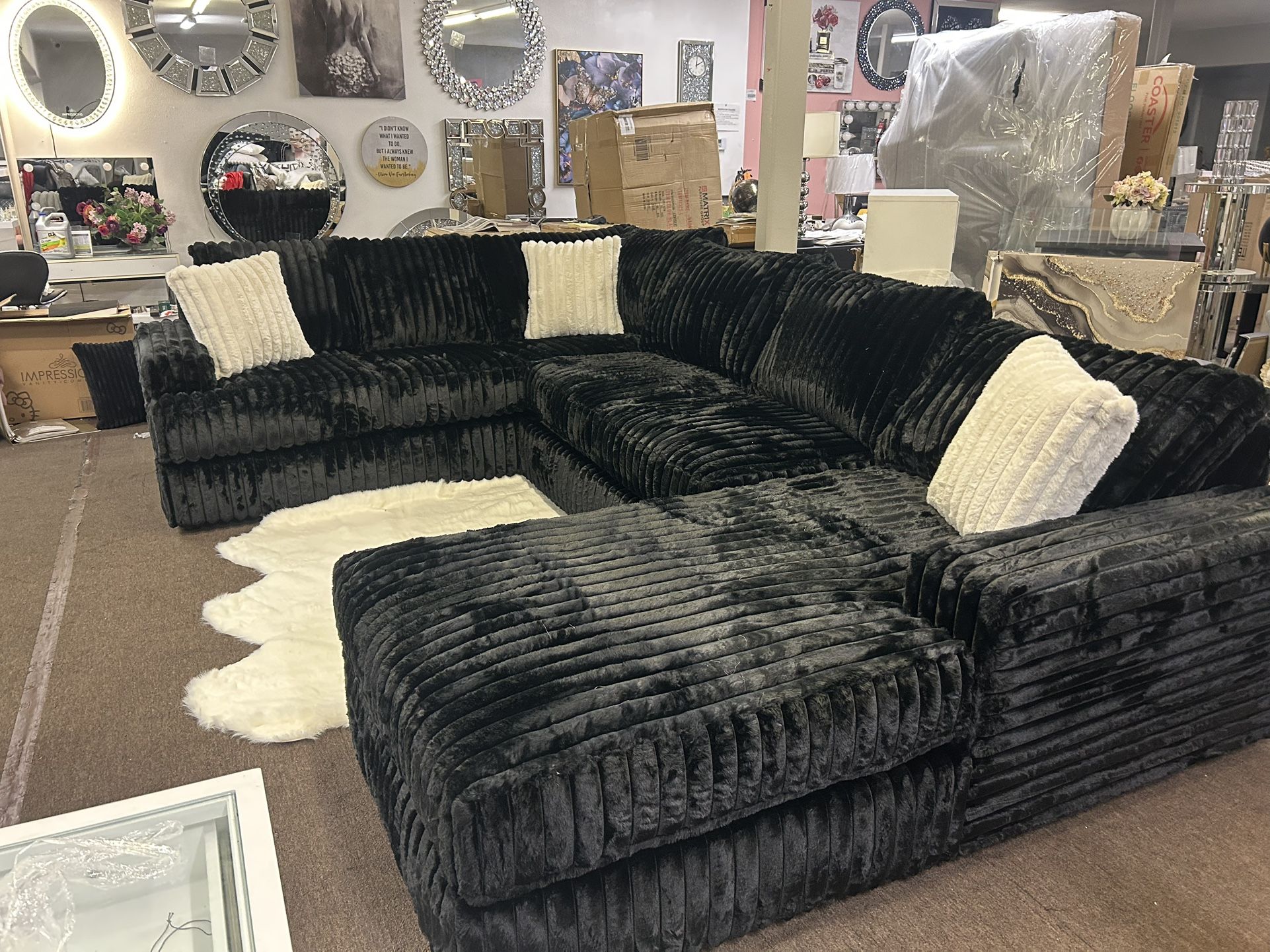 Brand New Super Plush Comfy Corduroy Sectional Set  