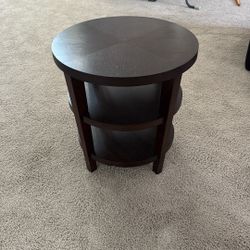 Two Wooden End Tables 