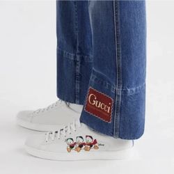 Gucci x Disney Ace white leather sneakers Huey Dewey Louie duck women’s size 37