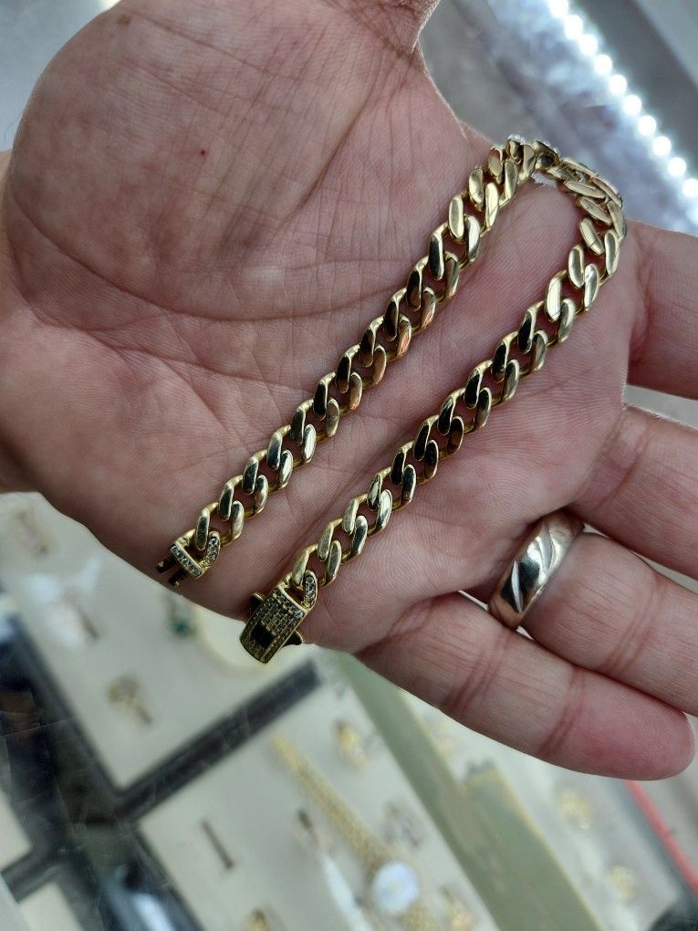 14k Gold Monaco Cuban Link Bracelet 11 Grams
