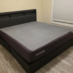 King Size Purple Mattress Restore Plus And Bedframe 