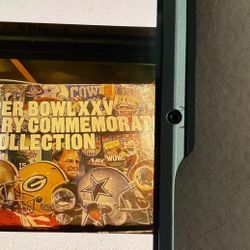 Super Bowl 25 Commemorative Collector Box Set. Hat, poster, pin, ticket, tin, cards.  Near Mint