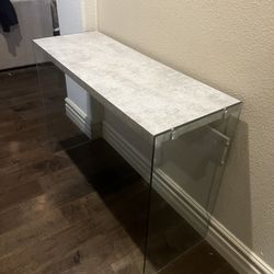 Cement Grey Glass Console Table