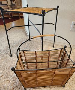 Side Table and Magazine Rack