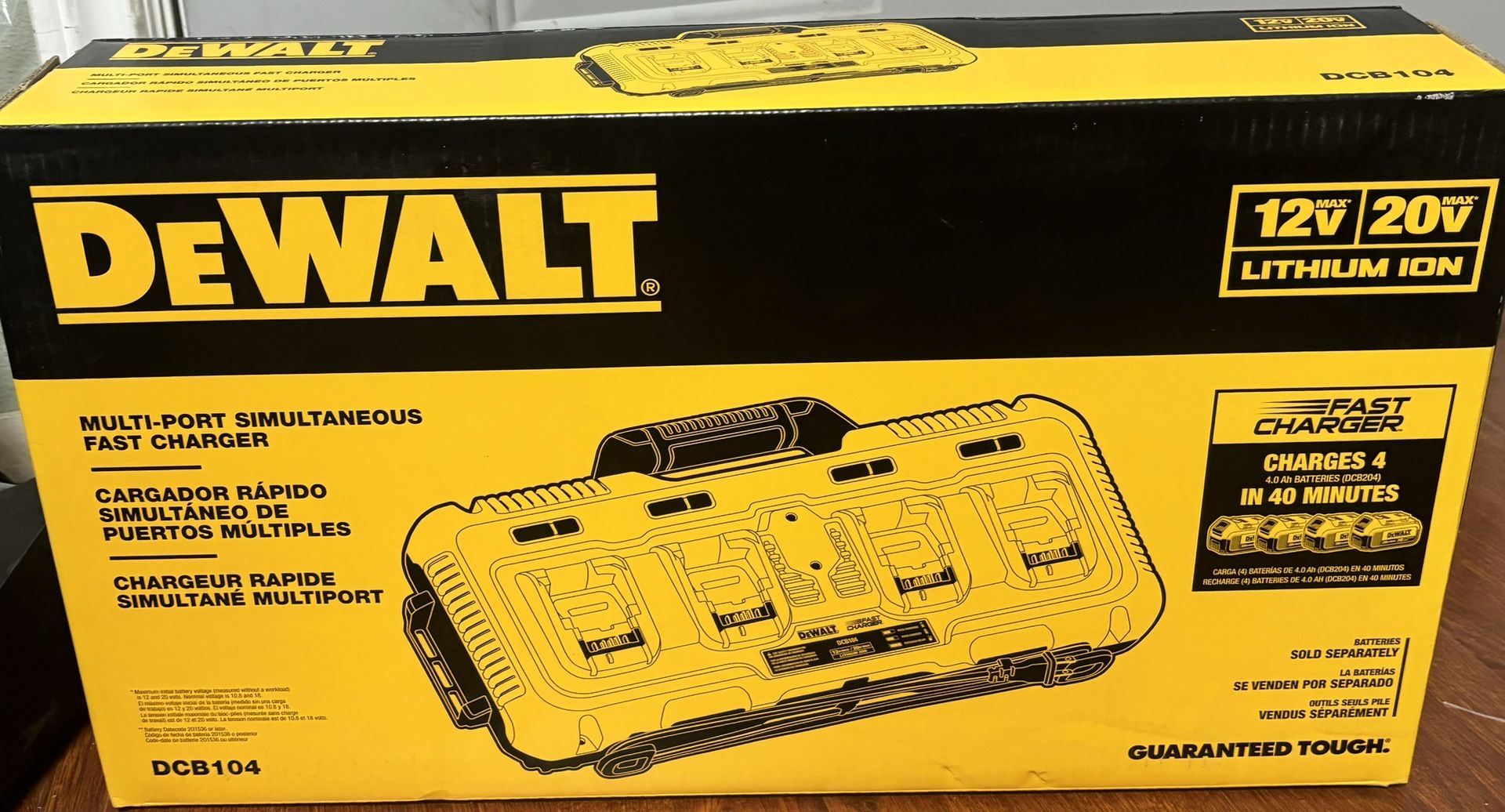 DEWALT $299.00 12V/20V/60V MAX 4-Port Lithium-lon Battery Charger