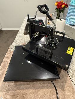 15×15 swing-away heat press, tested/working + reusable heat-resistant press sheets/liners