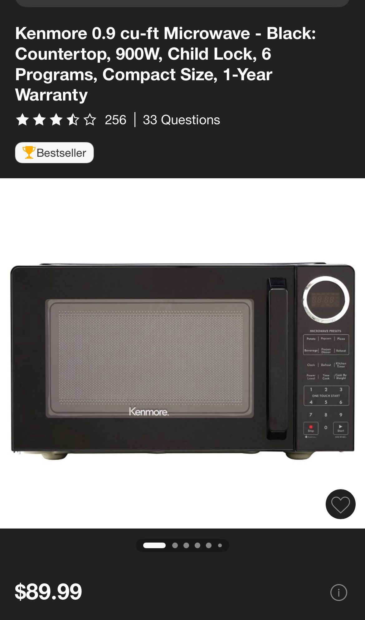 Kenmore Microwave Like New