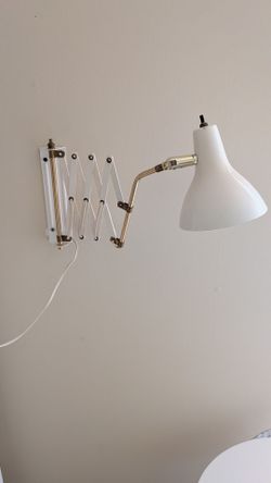 Vintage Accordion Plug in Wall Lamp