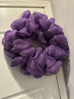 31” Purple Poofy Christmas Wreath