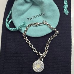 Tiffany & Co. 1837 Round Tag Charm Bracelet - AUTHENTIC 