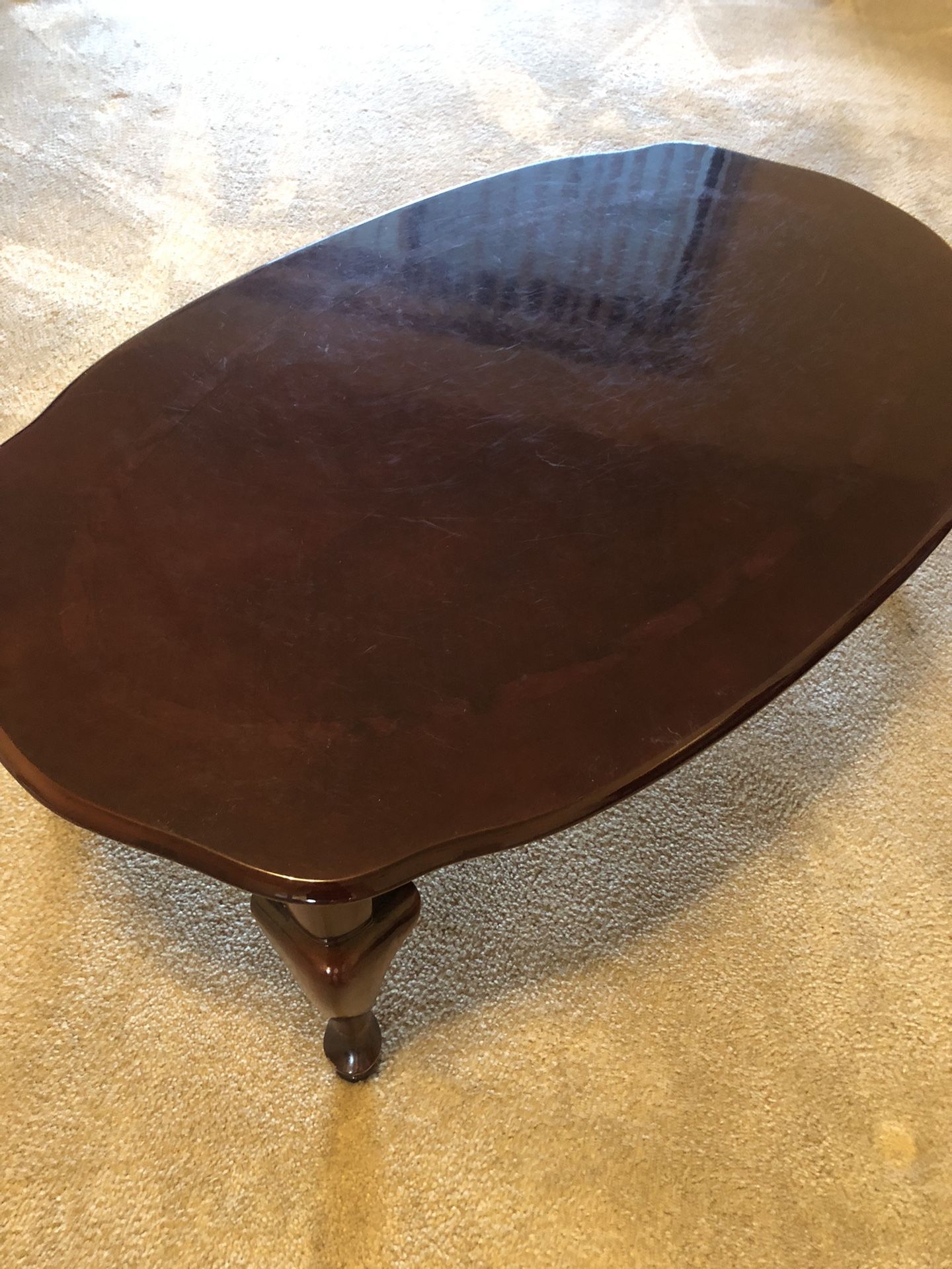 Elegant Cherry Wood Coffee Table
