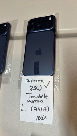 17 pro Max tmobile metro  only $875. All original  100 battery lives.