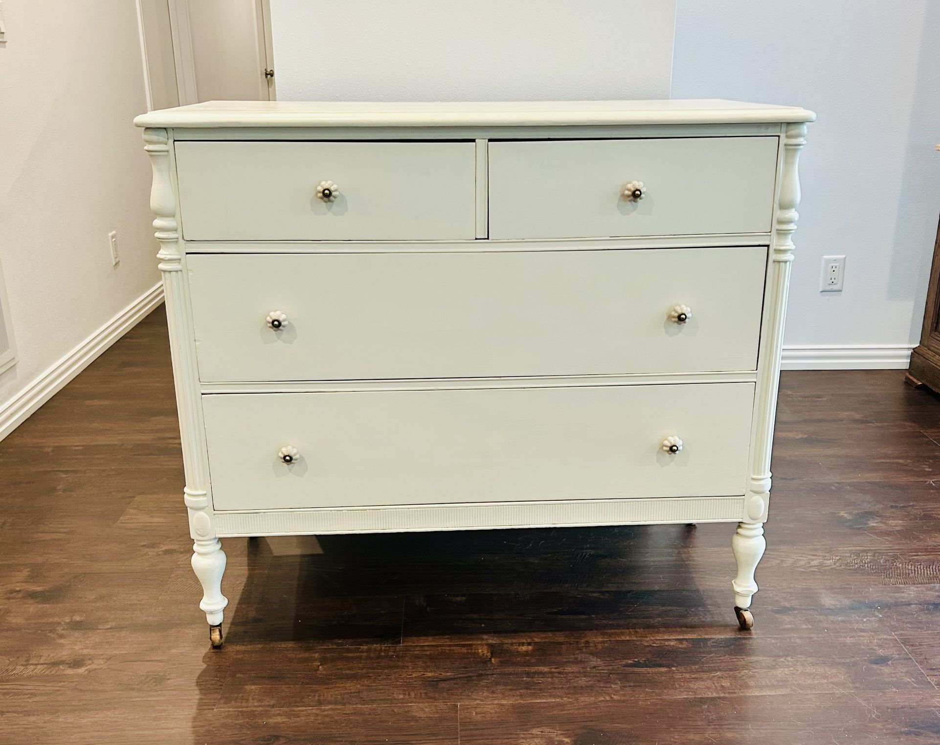 Late 19th / Early 20th C  Victorian Dresser on Wooden Casters