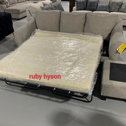 New 💫 Sleeper Sofa | Abney Light Color Sleeper Sofa Chaise | Bed Sofa, Couch @ Fast Delivery 🚚