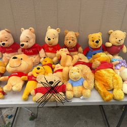 Lot Of 15 Plus Winnie The Pooh Plushy Collection Some Vintage All Sizes Make Offer  