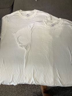 2 Pack White Blank T-Shirts (Size L) – New