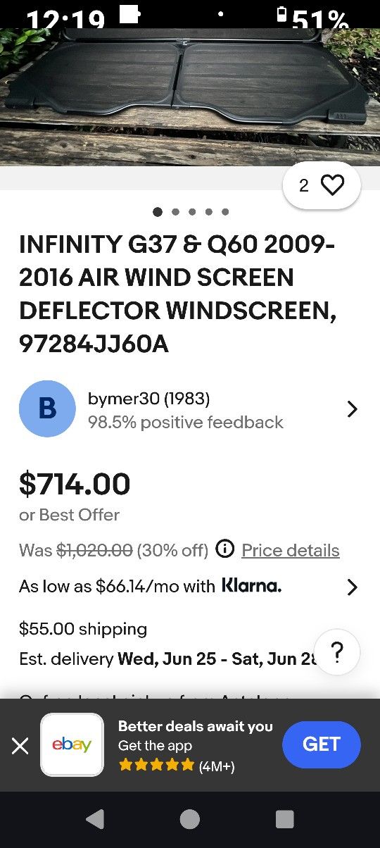 Defletor, Fits A Infinity/OBO