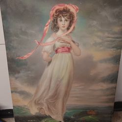 Vintage "Pinkie" Lithograph On Board